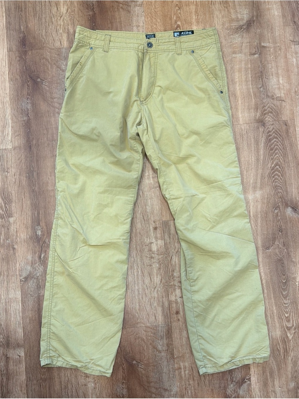 Kuhl Kontra Pants Mens 34x32 Tan Cotton Nylon Hiking Outdoor Lightweight